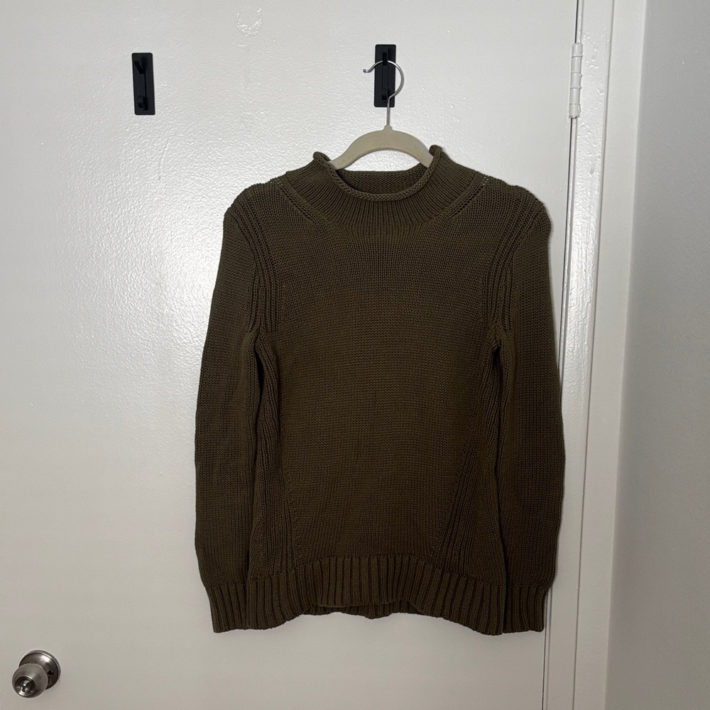 Always Olive Green Roll Neck Knit Sweater